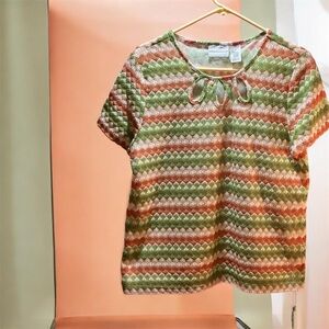 Alfred Dunner Multicolor Zigzag Blouse